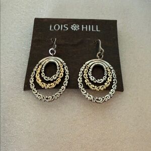 NWT Lois Hill 925 Sterling Silver & Gold Colored Earrings